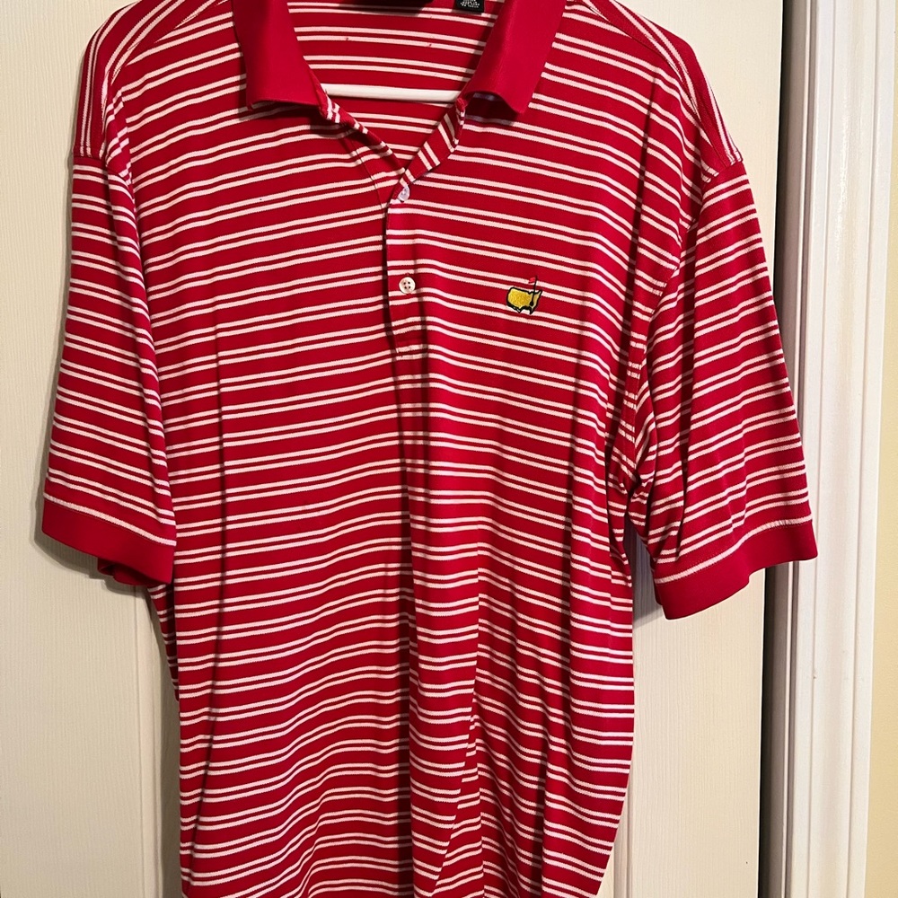 Masters Red/White Striped Polo